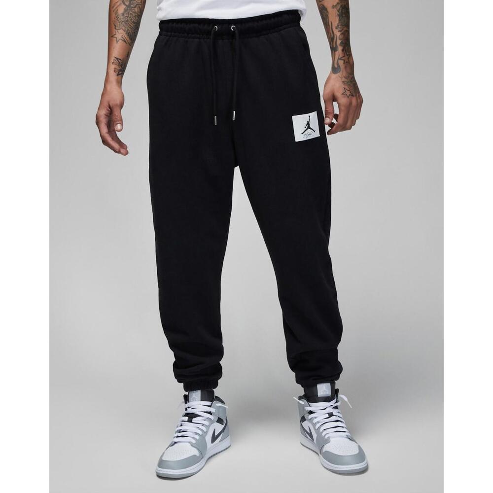 Nike Jordan Flight Fleece Sweatpants Black Sail Men’s L NWT DQ7469-010 Joggers - Picture 1 of 7